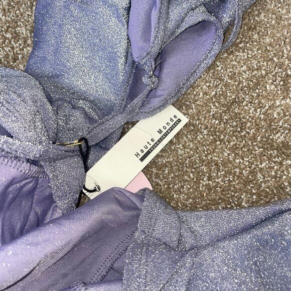 Haute Monde 2 piece body suit& shrug sparkly NEW shimmer SZ LG - Picture 5 of 10